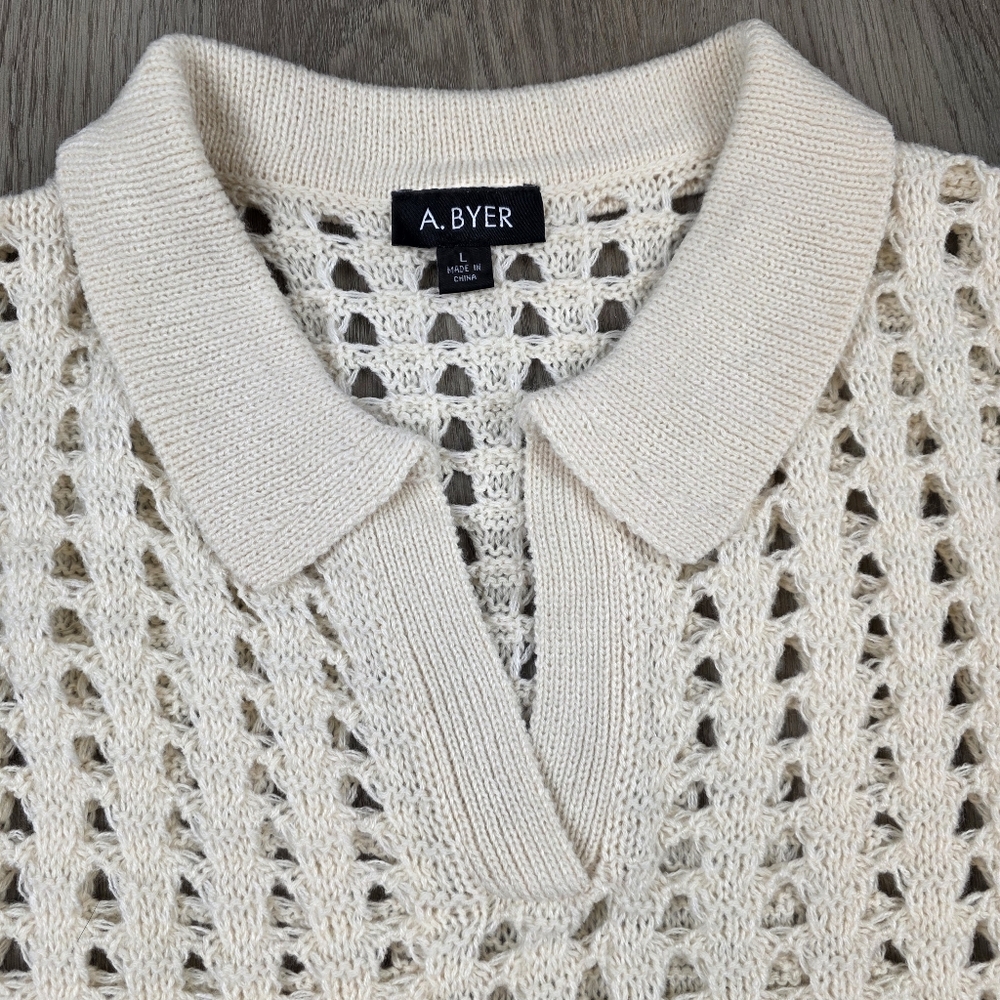 A. Byer Knit Polo Top Size L - Picture 3 of 7